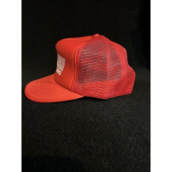 Vintage Trudell Trailers Red Snapback Hat/Cap Trucker Baseball - Picture 10 of 11